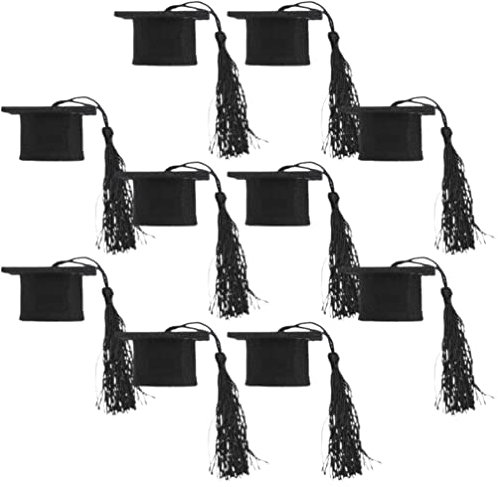 Didiseaon 10pcs Graduation Cap Bottle Topper Doctor Hat Decoration Reusable Stopper for Beverage Bottle Graduation Party Favors