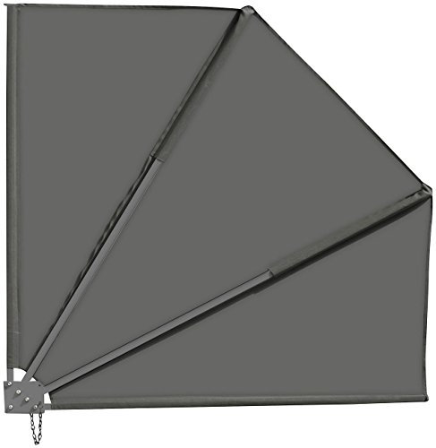 Royal Gardineer Balkonabtrennung: Balkonfächer 140 x 140 anthrazit (Versandrückläufer) (Fächersichtschutz, Sichtschutz Terrasse, Geländerbefestigung)