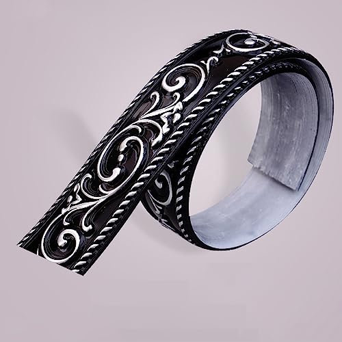 Dostear Peel and Stick Wallpaper Border Self-Adhesive Wall Border Sticker Home Ceiling Decorative Border for Bathroom Living Room Kitchen 2- Black Silver 6 x 300 cm