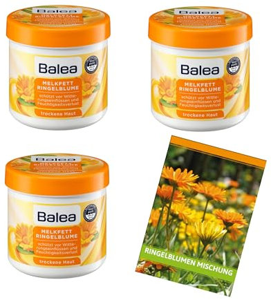 3x Melkfett Ringelblume 250 ml für intensive Hautpflege & Ringelblumenmischung: Ideales Set für gesunde Haut & farbenprächtige Gärten