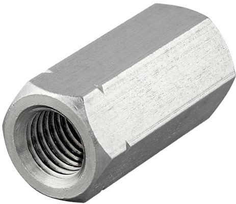 Sexkantmuffar med invändig gänga | rostfritt stål A2/V2A | gängmuffar | anslutningmuffar | distansmuttrar | långmutter (M12 x 50 mm, 2 stycken)