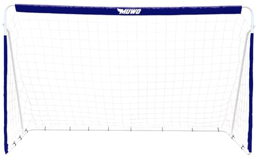 MUWO Fußballtor aus Stahl mit Textilmantel 240 x 150 cm, wetterfest und Outdoor geeignet, für Hof und Garten, zum Trainieren und für Freundschaftsspiele