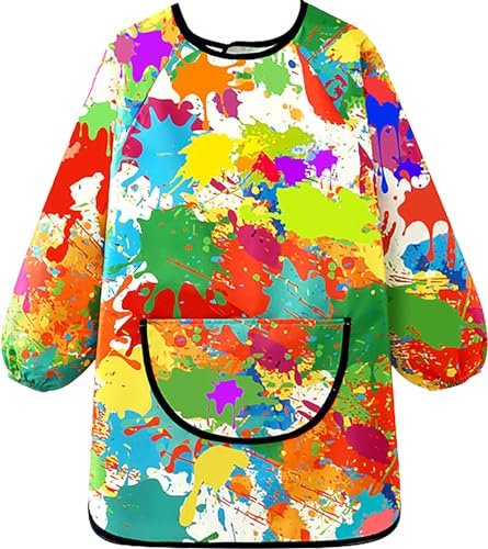 MESU Children's Art Smock Waterproof Artist Painting Apron Long Sleeve | Kids Art Smocks