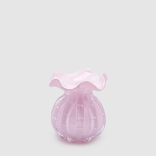 EDG Enzo De Gasperi Vaso Sacchetto H 12 Cm D 10 Cm Vetro Pink