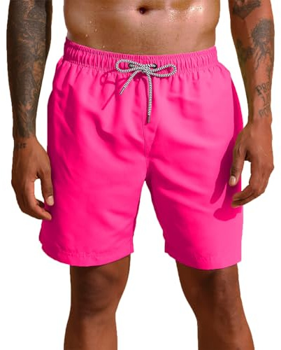 MADHERO Mens Swim Trunks Short Bathing Suit with Mesh Lining Swimming Shorts