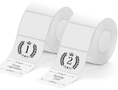 Logei Etiketten，2 Rollen 40 * 70 mm Etikettendrucker selbstklebend Thermo Etiketten，Adressaufkleber Wasserdicht Etikettenband Papier für Etikettiergerät Ersatz,kleine Unternehmen,Schule, Büro