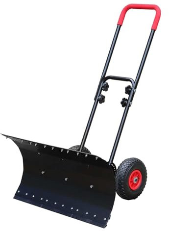 Schneeschaufel mit Rädern, Schneeräumungswerkzeug für Gehweg, Gehweg, Deck im Freien (Stil B)