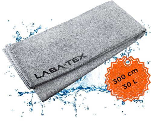 LABA-TEX - Barrera de protección contra inundaciones 300 x 25 cm, sacos de arena activados sin arena para puerta, sótano y garaje, tope de agua con capacidad de absorción de 30 L