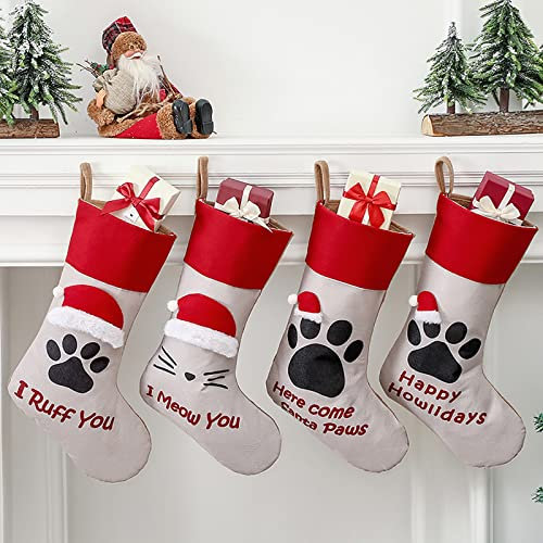Weihnachtsstrümpfe Nikolausstiefel Zum Befüllen,Nikolausstrumpf Hängende Socke Candy Geschenk Taschen Weihnachtssocken Nikolausstiefel Jute,Urlaub Decoratio (A, One Size)