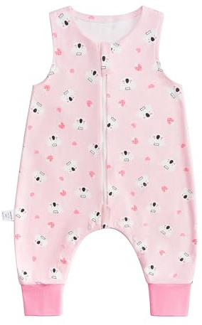 WYTbaby Saco Dormir Bebe Con Pies 0.5 Tog verano saco dormir bebe 100% Algodón para bebés y niños,70 cm/6-18 meses