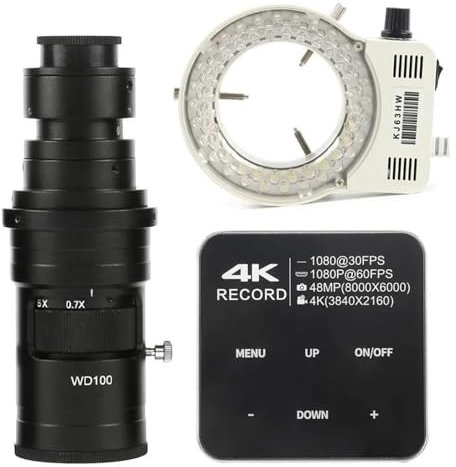 Microscope Caméra de microscope numérique HDMI USB 48MP 4K avec écran tactile et objectif 200X for réparation de téléphone et soudure