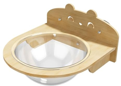 Baoblaze Cat Window Perch Cordless, Wooden Window Seat with Clear Capsule, Space Saving Stable Cordless with Suction Cups, Cat Hammock for Sleeping Playing Climbing Napping