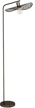 EGLO Swaby Golvlampa för vardagsrum, med böjd lampskärm, läslampa av bronsfärgat stål, E27-sockel