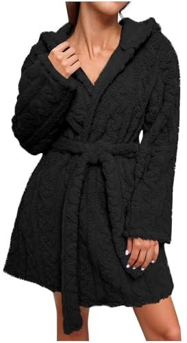 Peignoir Court Femme En Doudoune Uniséxuel à Capuche Poches Automne Et Hiver Manches Longues Hoodie avec Poches Grande Taille Couleur Unie Sport Sweatshirt Chaud Blouson Confortable Streetwear