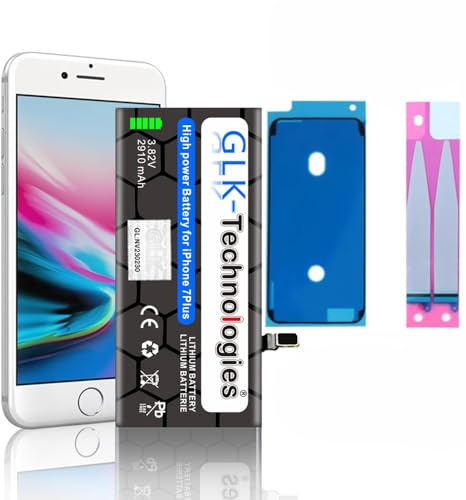 GLK-Technologies® Ersatzakku kompatibel mit iPhone 7 Plus APN A1661 A1784 A1785 Battery | 2900 mAh Akku | inkl. 2X Klebebandsätze (iPhone 7 Plus ohne Werkzeug)