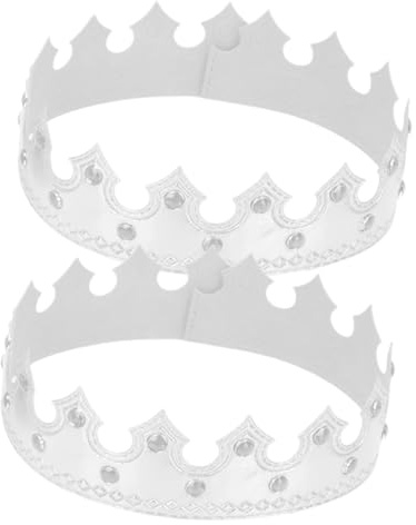 Veemoon Lot de 2 Couronnes d'Anniversaire Argentées pour Bébés Garçon et Filles et Adultes Bandeaux Doux et Confortables Taille Unique Accessoires pour Fêtes Séances Photo et