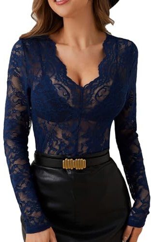Camiseta Manga Larga Mujer Ropa Fiesta Mujer Tallas Grandes Gala Transparente Rejilla Sexy Encaje Largo Ropa