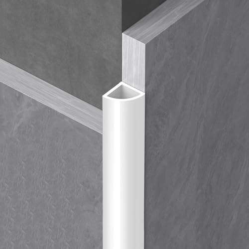 Fliesenprofil Viertelkreis-Leiste, 90 Cm *3 Stück – Aluminium-Bogenleiste Für Außenecken, Für Badezimmer, Büro, Hotel Und Schule(Porcelain White,10x10mm)