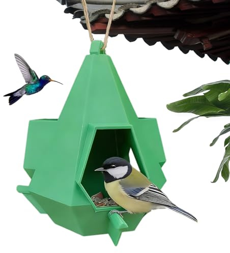 shjxi Mangeoire Maison pour Oiseaux,Station de Nourriture Abri Accrochable,Toit Résistant aux Intempéries Remplissage Facile pour Oiseaux Sauvages - pour Adultes Et Seniors Observation des