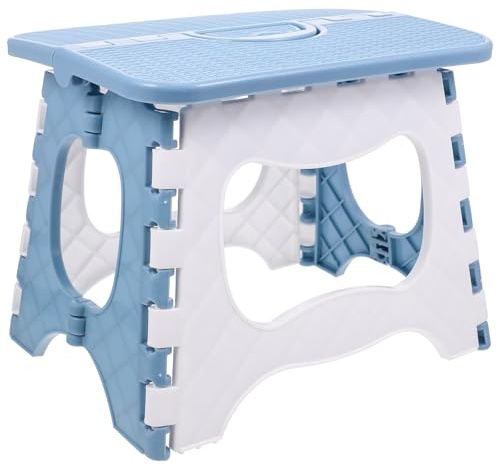 JOINPAYA Sgabello Pieghevole da Esterno in Plastica Manico Ergonomico per Pesca e Giardino, Seduta Portatile Compatta