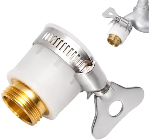KIPTVO Universal Tap Adapter, 16-28mm Adjustable Faucet Adapter, Tap Connector for Kitchen Tap, Tap Adapter for Hose, Sink Hose Adapter, Hose Tap Connectors Kitchen Sink, Quick-Connect for Garden