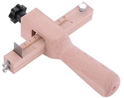 Walfront Leather Craftool Adjustable Wood Strip and Strap Cutter Leather Hand Cutting Tool With Blades