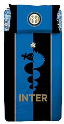 hermet Inter 6392673S411 Completo Letto Una Piazza, Cotone, Blu, Singolo, 30 X 40 X 10 Cm