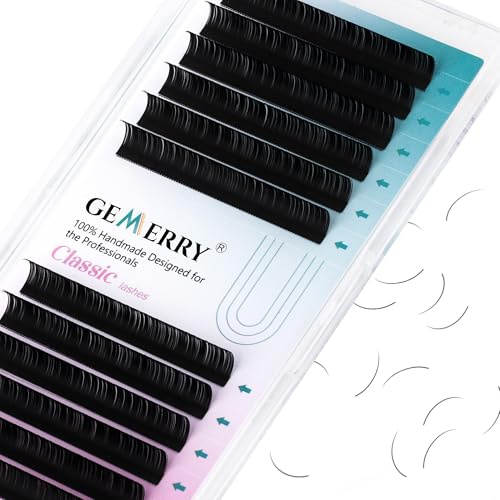 GEMERRY Ciglia Extension Singole Ciglia One by One 0.05 D Curl 10 mm | Ciglia Finte Naturale Lash Extension Professionale Indispensabili per i professionisti delle ciglia