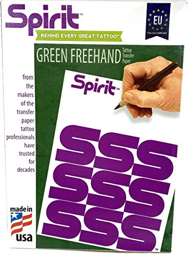 10 Stück TATTOO Matritzenpapier EU Spirit Green + Transferpapier - Sheet Freehand - INKgrafiX® Deutschland - PROFI STUDIO - IG56931 - Stempel Papier Abdruck