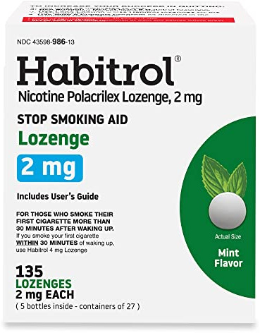 Habitrol Nicotine Lozenges - 2 mg, Mint Flavor, 135 Count - Nicotine Lozenge to Reduce Cravings & Help Quit Smoking