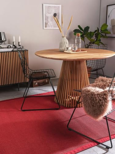 benuta Nest Sisal Naturfaser Teppich Sana - Rot 140x200 cm - Robuster Teppich für Esszimmer & Wohnzimmer - 100% Sisal Naturfaser - Zeitloses Design