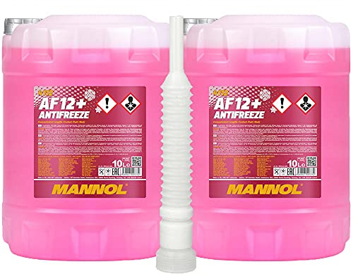 MANNOL 2 x10 Liter, 4112 Antifreeze AF12+ Longlife Frostschutzkonzentrat rot (3,12€/L)