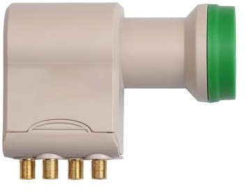 HUMAX Green Power Quattro-LNB Satellite Universal LNB for Multiswitches, LTE Filter, Weather Protection Housing and Gold-Plated F Sockets, Digital TV in HD, Full HD, 4K UHD