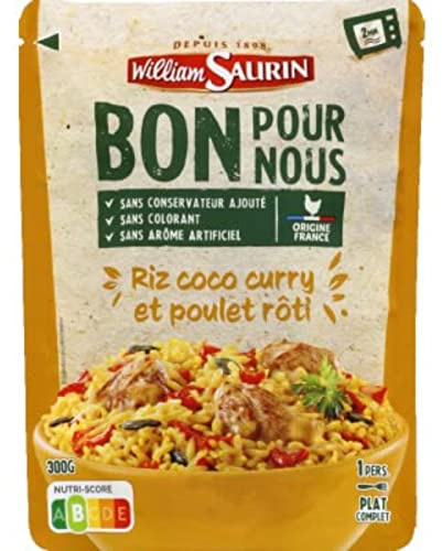 William Saurin William saurin Doypack Bon Pour Us Arroz y pollo Roti, salsa de coco al curry 300 g, paquete de 300 g
