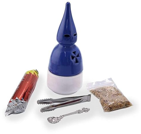 Incensario de carbón Nazareno Azul y Blanco con Accesorios