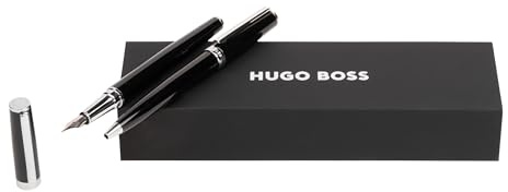 Hugo Boss Stifte-Set Kugelschreiber und Füllfederhalter Gear Icon Black in der Geschenkbox, HPBP254A