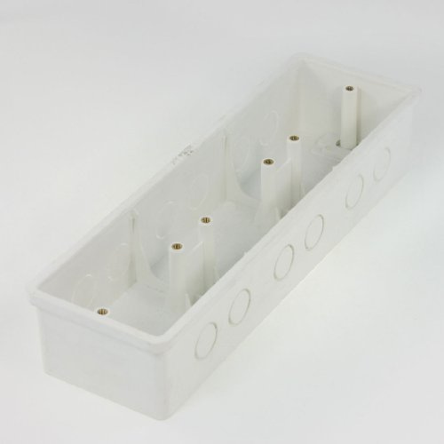 Ruilogod 255x80x50mm Flush-Type PVC Wall Mounted Three Gang Junction Box Case White (id: 5c3 914 461 cc8 813