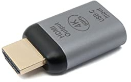System-S Adaptador HDMI 4K estándar Macho a USB 3.1 Tipo C Hembra Cable en Gris