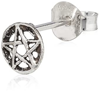 NKlaus Einzelohrstecker 925 Silber, Größe: 6mm, Antik, Klein, 1 Stück