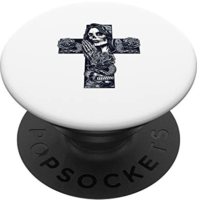 Tattoo Design t shirt, betende Frau Hoodie Kreuz Rosenkranz PopSockets mit austauschbarem PopGrip