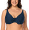 Vivisence 3202 Reggiseno Bikini Liscio Monocolorato Coppe Morbide con Ferretti, Blu Scuro,3C