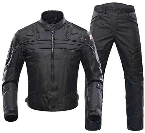 Hcclijo Motorradjacke Herren Jacke Winddichte Motorrad Rennjacke Mit Entfernen Innenfutter Schwarz Anzug XXL