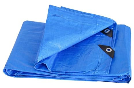 PE Schutzplane wasserdichte Plane mit Ösen LKW Plane Anhängerplane Abdeckplane mit UV-Schutz Holzabdeckplane, 0.32mm für Gartenmöbel Holz Trampolin, Anpassbar blais (Color : Blue, Size : 2x5m)