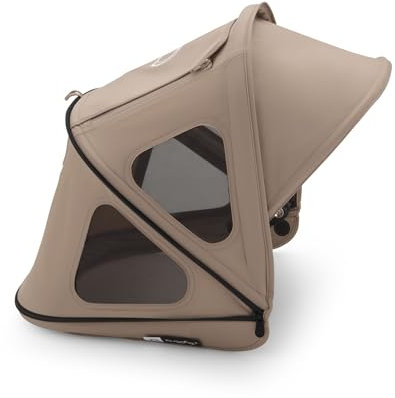 Bugaboo Capota ventilada Dragonfly, extensible para una protección adicional y una protección solar óptima, repelente al agua, Dune Taupe