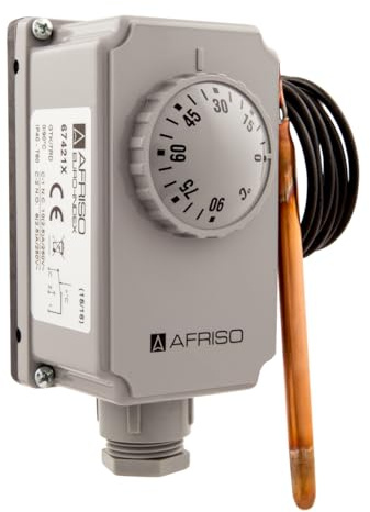 Afriso Gehäusethermostat mit Kapillare GTK/7RD; 0/90 °C; 1.000 mm; außenliegend