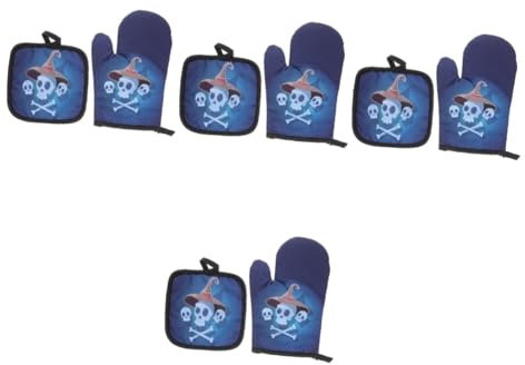 Ciieeo 4 Sätze Ofenhandschuhe grillhandschuhe Protect Halloween-Küchenofenhandschuh hitzebeständiges Tischset Backhandschuhe Halloween-Ofenhandschuh für die Küche Topflappen für die Küche