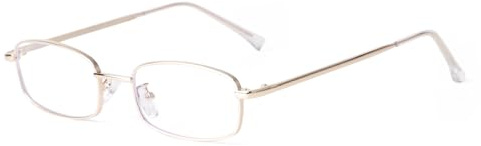 ADE WU Fashion Rcetangle Blue Light Glasses for Woman Men Cute Office-siren Small Thin Narrow Y2k Fake Glasses Unisex Style,Gold Frames 51mm