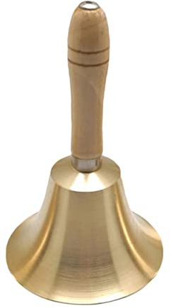 SHINEOFI Campana De Mano De Cobre Con Mango De Madera Para Llamadas Restaurante y Decoración Navideña Fiestas