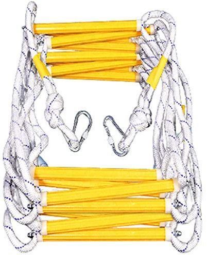 Rope Ladder,Safety Ladder Emergency Fire Escape Ladder Resin Rope Ladder for Firefighting and/Yellow/25M/82.0Ft