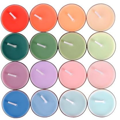 16 Colors Scented Tealight Candles, Colored Natural Soy Tea Lights